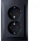 Schuko-Steckdose 2-fach für 1-fach Unterputzdose S1 anthrazit matt (47741606)