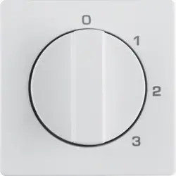 Berker Drehbedienaufsatz Dreistufenschalter Nullstellung 1-2-3 Q1/Q3/Q7 polarweiß glänzend (1096608900)