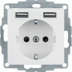 Berker Schuko-Steckdose 2x USB Q1/Q3/Q7 weiß (48036089)