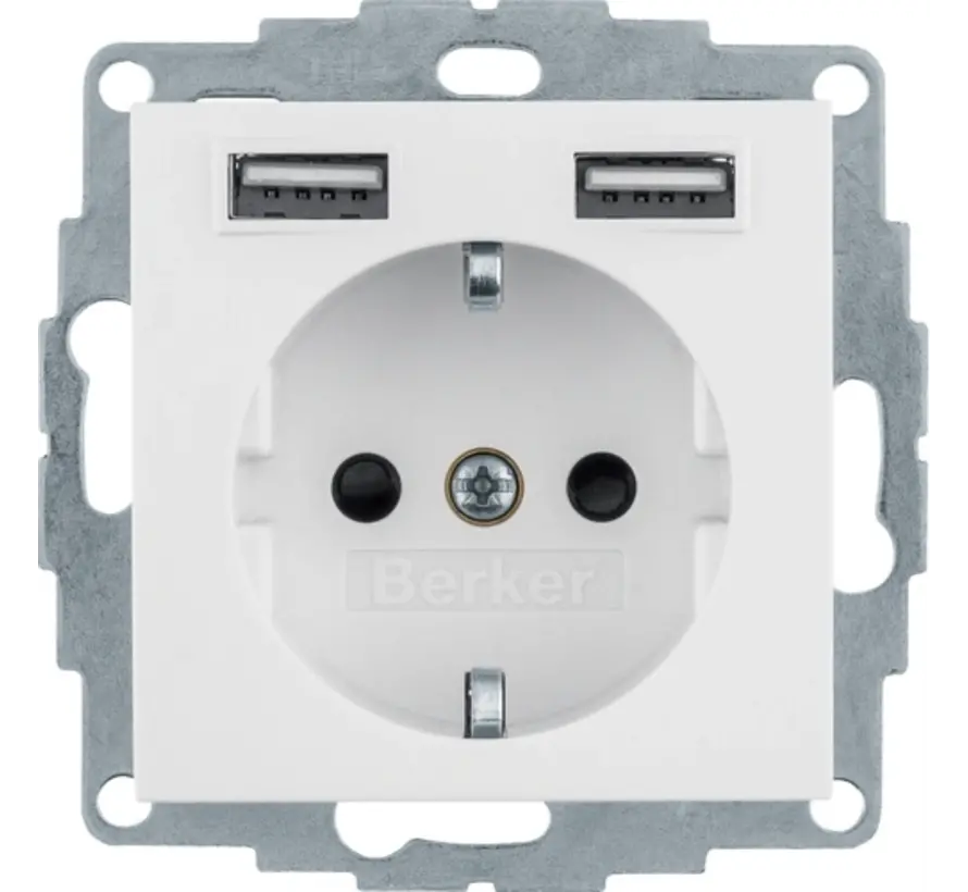 Schuko-Steckdose 2x USB Q1/Q3/Q7 weiß (48036089)