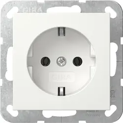 Gira Schuko-Steckdose mit Krallenbefestigung System 55 weiß glänzend (418803)