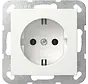 Schuko-Steckdose mit Krallenbefestigung System 55 weiß glänzend (418803)