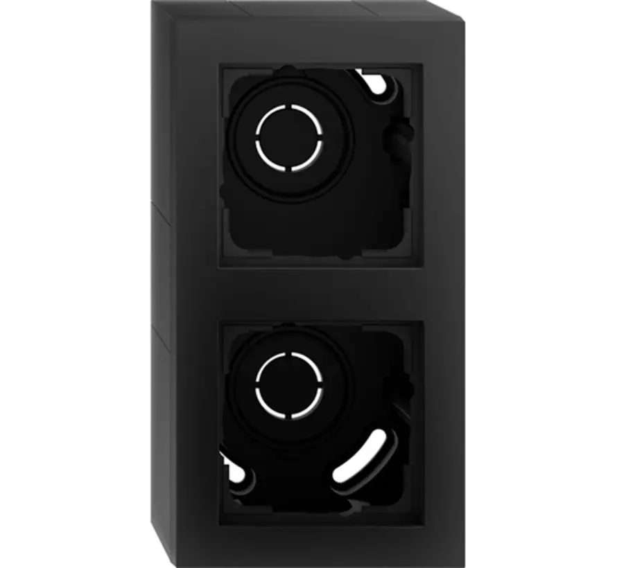 Aufputz-gehäuse mit Abdeckrahmen 2-fach E2 Schwarz matt (106209)