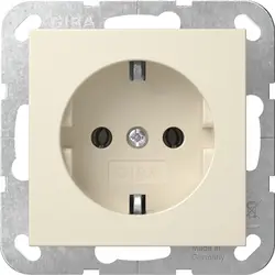 Gira Schuko-Steckdose ohne Krallenbefestigung System 55 creme glänzend (446601)