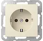 Schuko-Steckdose ohne Befestigungskrallen System 55 creme glänzend (446601)