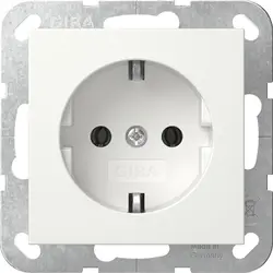 Gira Schuko-Steckdose ohne Krallenbefestigung System 55 weiß glänzend (446603)