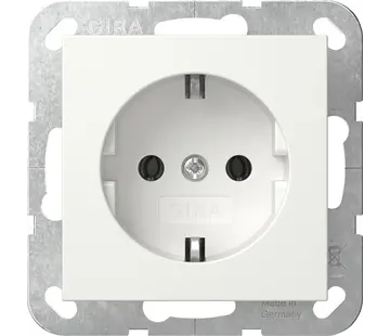 Gira Schuko-Steckdose ohne Krallenbefestigung System 55 weiß glänzend (446603)