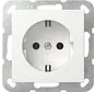 Schuko-Steckdose ohne Befestigungskrallen System 55 weiß matt (446627)