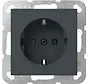 Schuko-Steckdose ohne Krallenbefestigung System 55 anthrazit matt (446628)