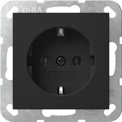 Gira Schuko-Steckdose ohne Krallenbefestigung System 55 schwarz matt (4466005)