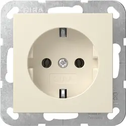 Gira Schuko-Steckdose mit Krallenbefestigung System 55 creme glänzend (418801)