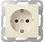 Schuko-Steckdose mit Krallenbefestigung System 55 creme glänzend (418801)