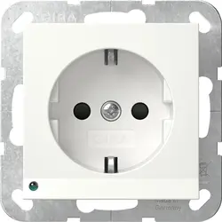 Gira Schuko-Steckdose erhöhtem Berührungsschutz LED-Orientierungsleuchte System 55 weiß glänzend (417003)