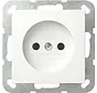 Steckdose ohne Schutzkontakt System 55 weiß glänzend (448003)