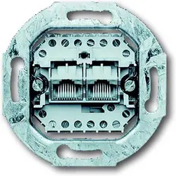 Busch-Jaeger RJ45 Netzwerk-Anschlussdose CAT3 2 Steckbuchsen (0215)