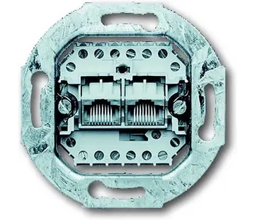 Busch-Jaeger RJ45 Netzwerk-Anschlussdose CAT3 2 Steckbuchsen (0215)