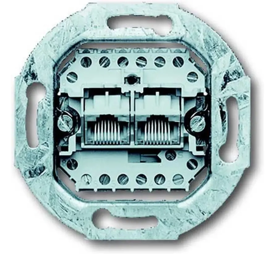 RJ45 Netzwerk-Anschlussdose CAT3 2 Steckbuchsen (0215)