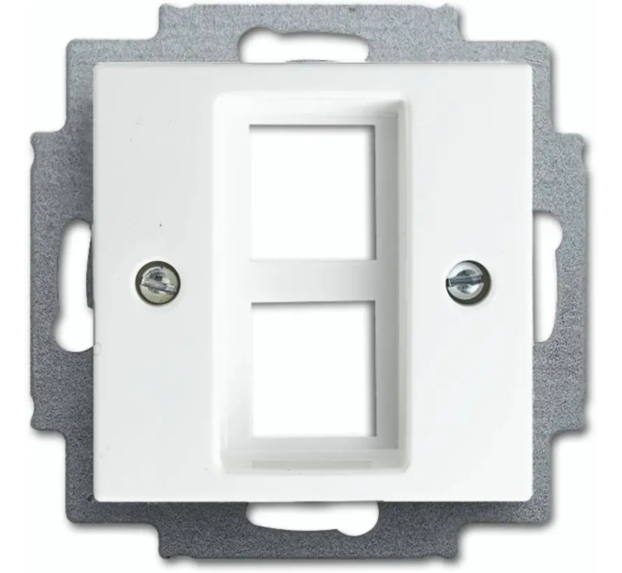 Zentralplatte mit Tragring 2x Modular Jack Balance SI weiß glänzend (2561-02-914)