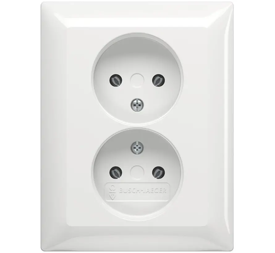 Steckdose 2-fach ohne Schutzkontakt für 1-fach Unterputzdose Balance SI weiß glänzend (202 UJR-914)