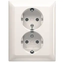 Busch-Jaeger Schuko-Steckdose 2-fach für 1-fach Unterputzdose Balance SI weiß glänzend (202 EUJR-914)