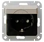 Schuko-Steckdose erhöhtem Berührungsschutz mit Klappdeckel HK02 stahl (914920000)