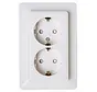 Schuko-Steckdose 2-fach mit erhöhtem Berührungsschutz für 1-fach Unterputzdose HK02 arktisweiß (927713009)