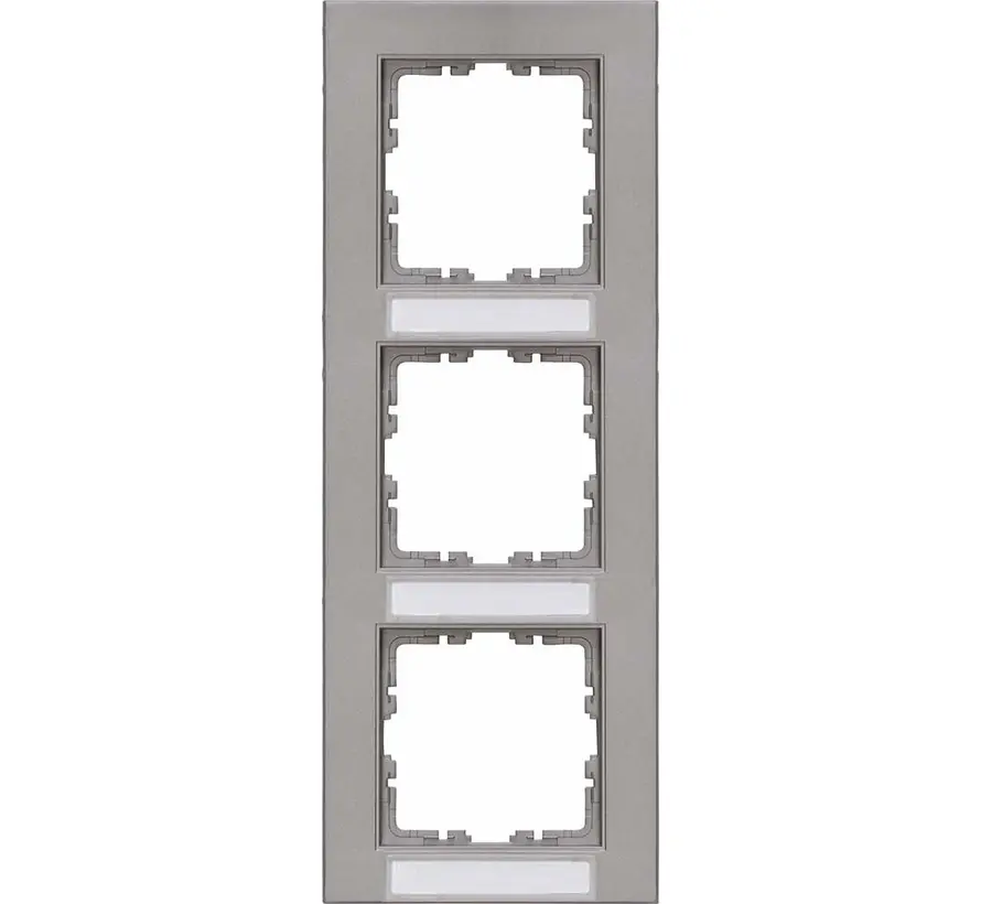 Abdeckrahmen 3-fach mit Beschriftungsfeld vertikal HK07 stahl (402747031)