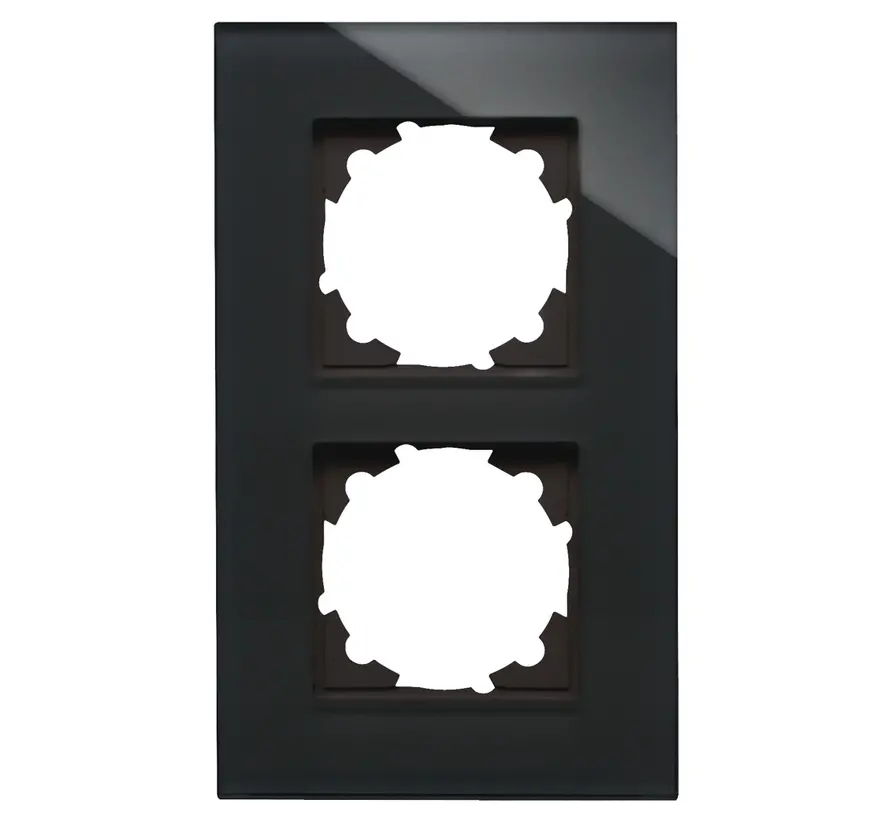 Abdeckrahmen 2-fach HK07 glas schwarz (405405004)