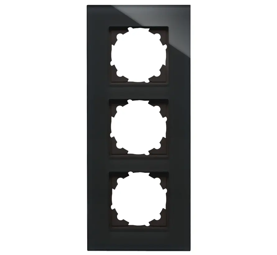 Abdeckrahmen 3-fach HK07 glas schwarz (405505007)