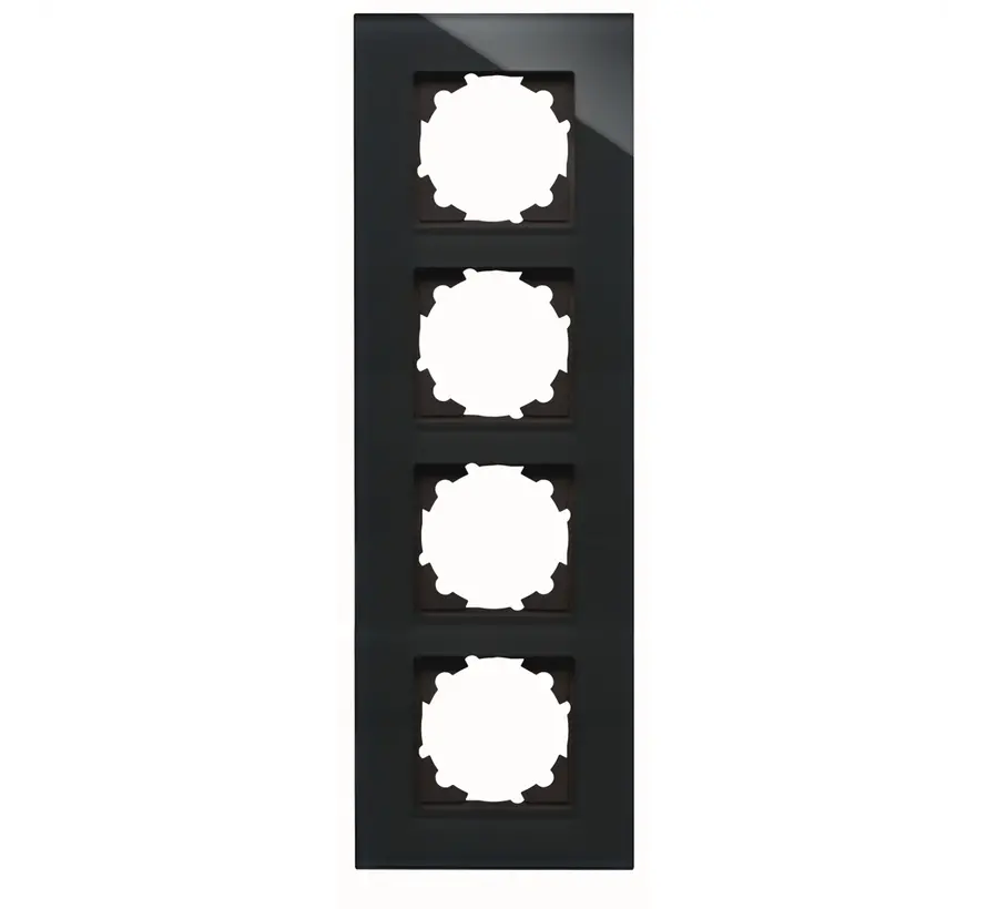 Abdeckrahmen 4-fach HK07 glas schwarz (406605001)