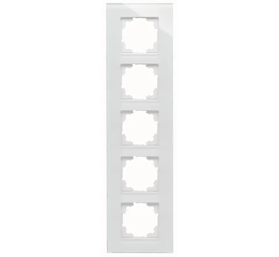 Abdeckrahmen 5-fach HK07 glas weiß (406702001)