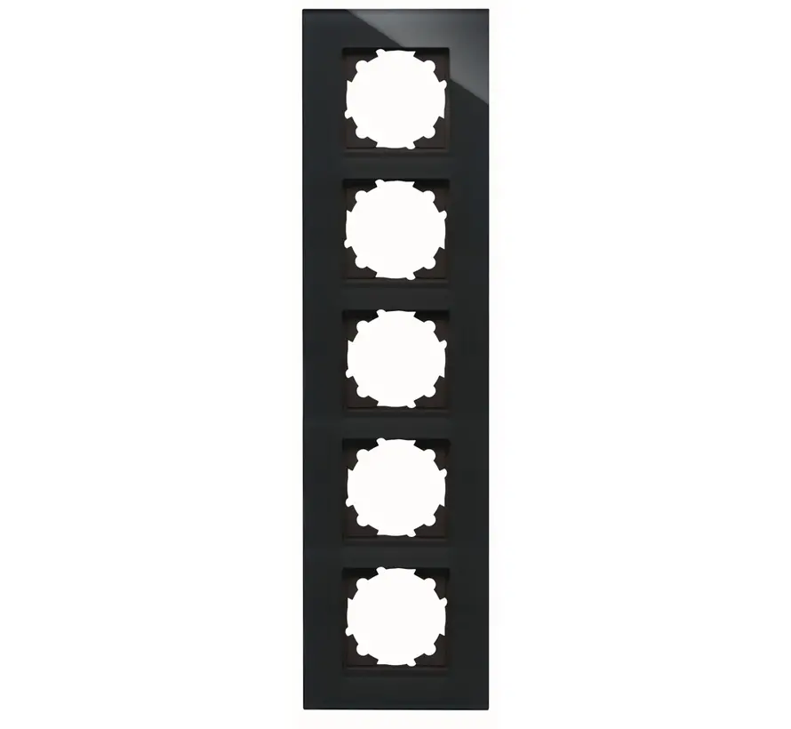 Abdeckrahmen 5-fach HK07 glas schwarz (406705004)