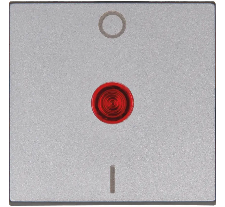 Wippe mit Kontrollfenster rot und Aufdruck 0 - I HK07 Athenis stahl (491982001)