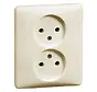 Steckdose 2-fach ohne Schutzkontakt für 1-fach Unterputzdose Standard creme (H 80.1912 W)