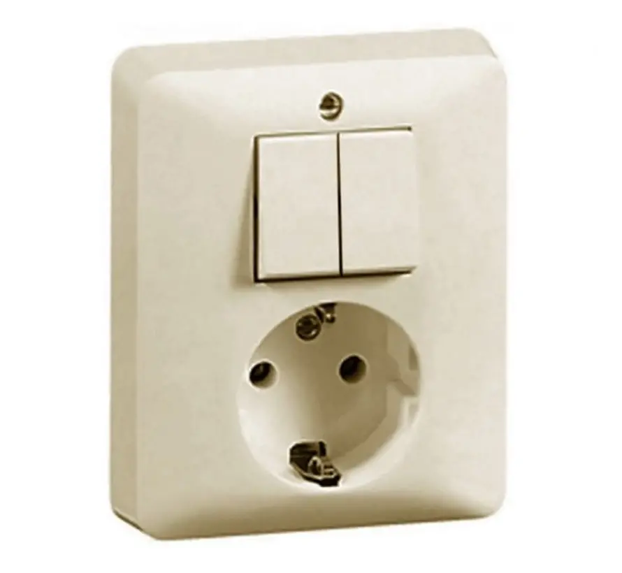 Kombination Serienschalter und Schuko-Steckdose Standard creme (80.6685 W)