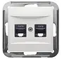 RJ45 Netzwerk-Anschlussdose CAT6 gerade 2-fach Badora reinweiß (11.1858/8.02 UAE-C6)