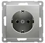 Schuko-Steckdose erhöhtem Berührungsschutz Badora aluminium (11.6511.70 SI)