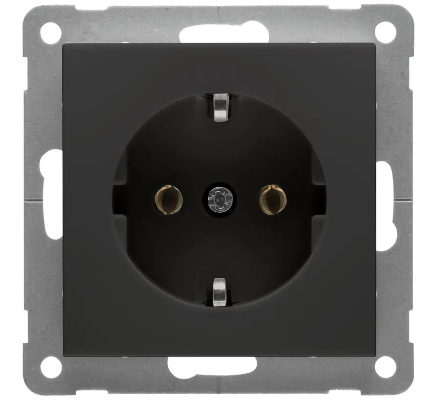 Schuko-Steckdose Badora schwarz matt (D 11.6511.193)