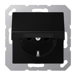 JUNG Schuko-Steckdose Klappdeckel A-range graphitschwarz matt (A 1520 NBFKL SWM)