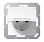 Schuko-Steckdose Safety+ mit Klappdeckel ohne Befestigungskrallen A-range schneeweiß matt (A 1520 NBFKIKL WWM)