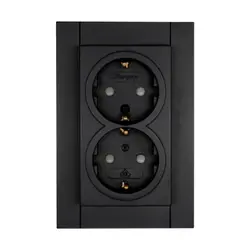 Kopp Schuko-Steckdose 2-fach Safety+ HK07 Athenis schwarz matt (940250006)