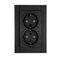 Schuko-Steckdose 2-fach Safety+ HK07 Athenis schwarz matt (940250006)
