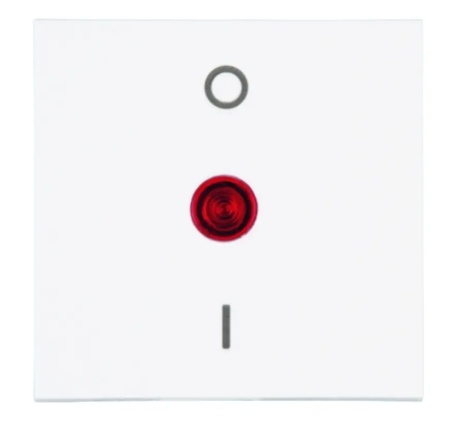 Wippe mit Aufdruck 0 - I mit Kontrollfenster rot HK07 Athenis arktisweiß glänzend