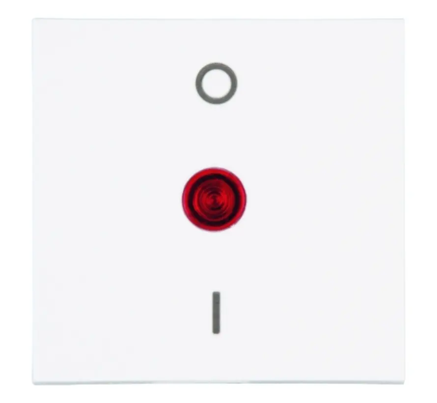 Wippe mit Aufdruck 0 - I mit Kontrollfenster rot HK07 Athenis arktisweiß matt