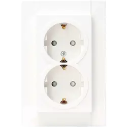 Kopp Schuko-Steckdose 2-fach Safety+ für 1-fach Unterputzdose HK07 Athenis arktisweiß glänzend (940213001)