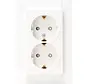 Schuko-Steckdose 2-fach Safety+ für 1-fach Unterputzdose HK07 Athenis arktisweiß glänzend (940213001)
