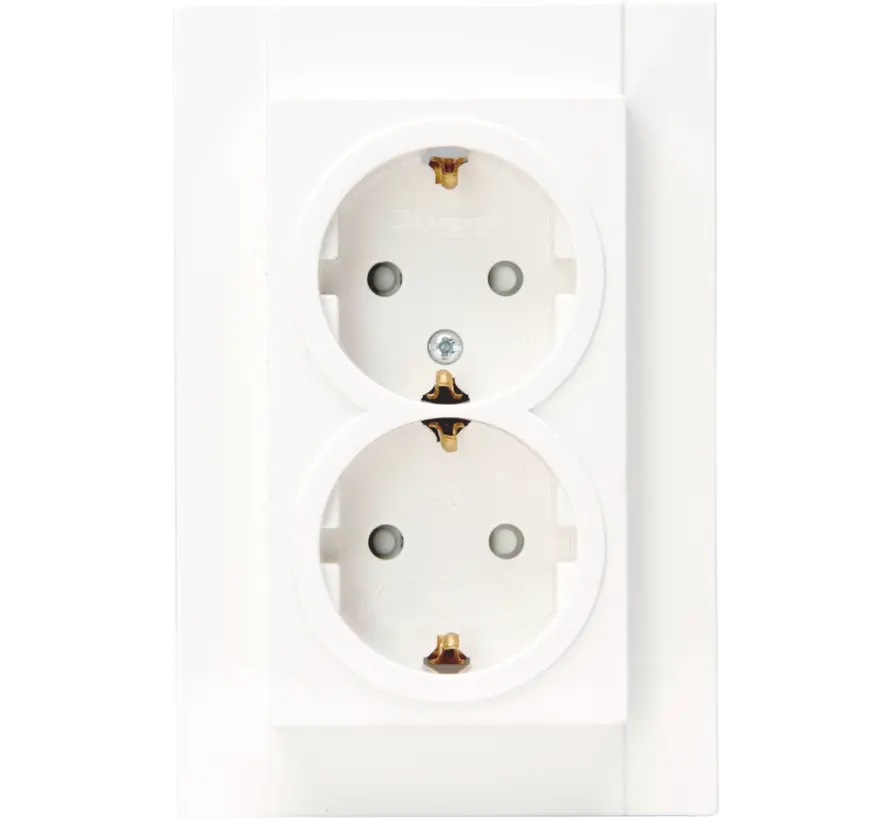 Schuko-Steckdose 2-fach Safety+ für 1-fach Unterputzdose HK07 Athenis arktisweiß glänzend (940213001)