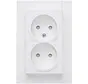 Steckdose 2-fach ohne Schutzkontakt mit Safety+ für 1-fach Unterputzdose HK07 Athenis arktisweiß matt (950032005)