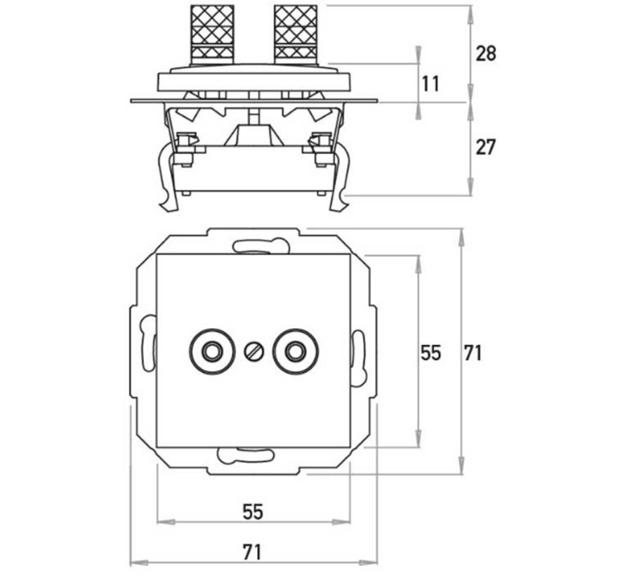 Zentralplatte mit Lautsprecher-Steckverbindern HK07 Athenis arktisweiß glänzend