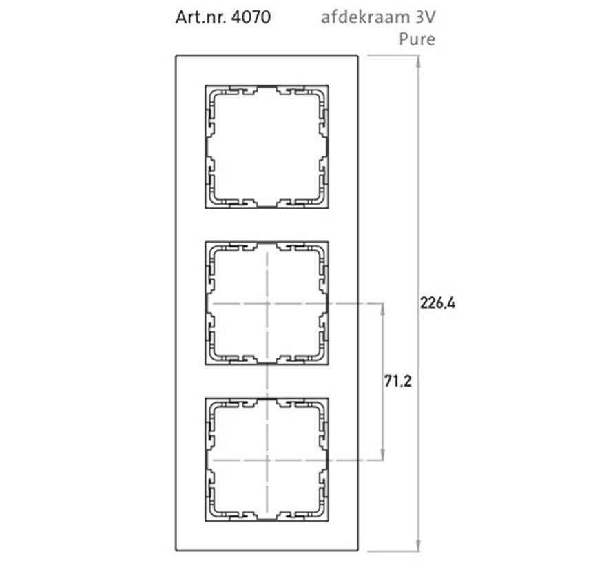 Abdeckrahmen 3-fach HK07 PURE reinweiß glänzend